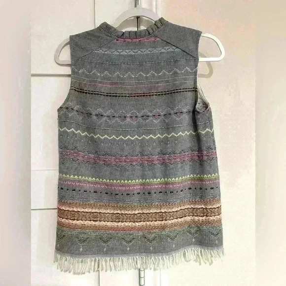 Women’s Drew Blue Aztec Print Top with Fringe Bottom- Size Small- EUC - Picture 4 of 4